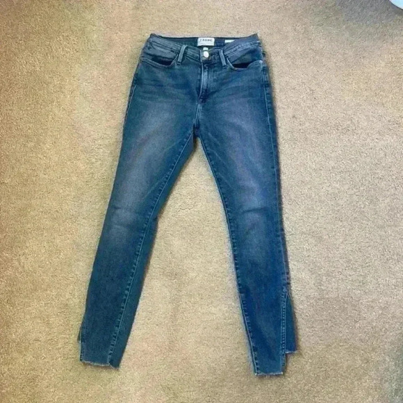 Frame le high skinny blue jeans in size 27 - Picture 1 of 8